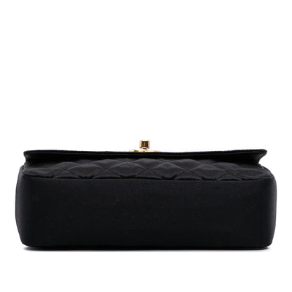 Chanel Mini Rectangular Cc Quilted Satin Flap