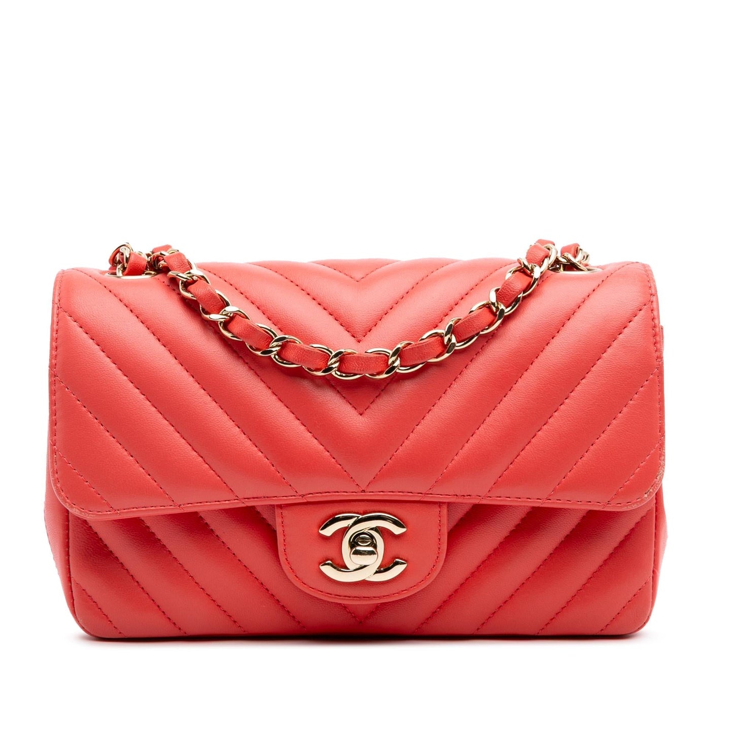 Chanel Gabrielle Lambskin Red Shoulder Bag Lambskin