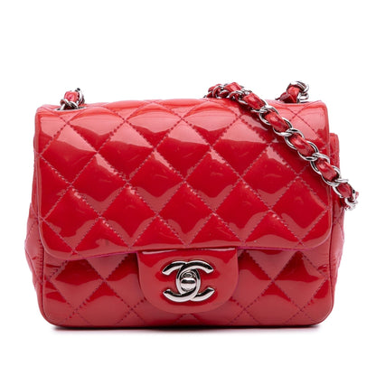 Chanel Gabrielle Patent Leather Red Shoulder Bag Patent Leather