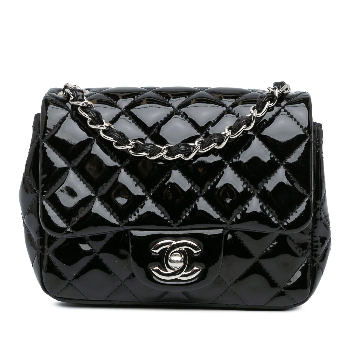 Chanel Gabrielle Patent Leather Black Shoulder Bag Style 16