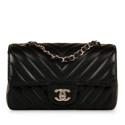Chanel Classic Flap Lambskin Black Shoulder Bag Style 186