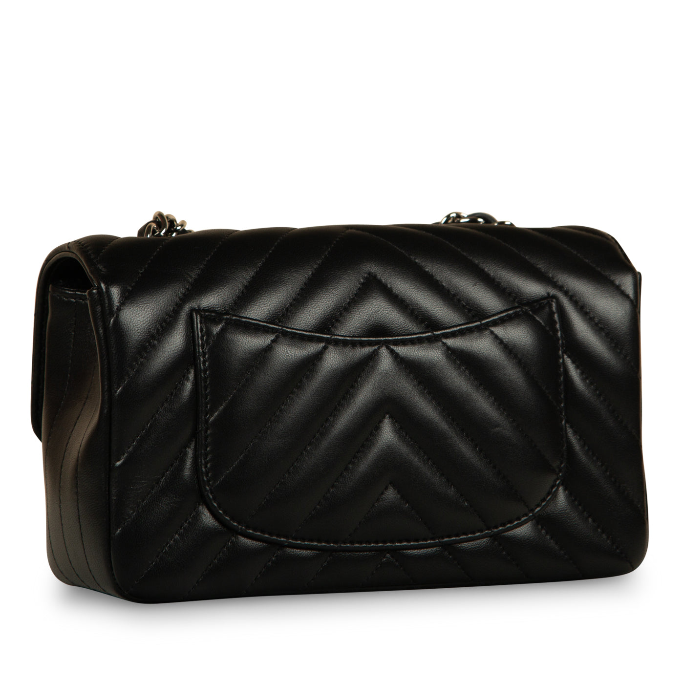 Chanel Classic Flap Lambskin Black Shoulder Bag Style 186