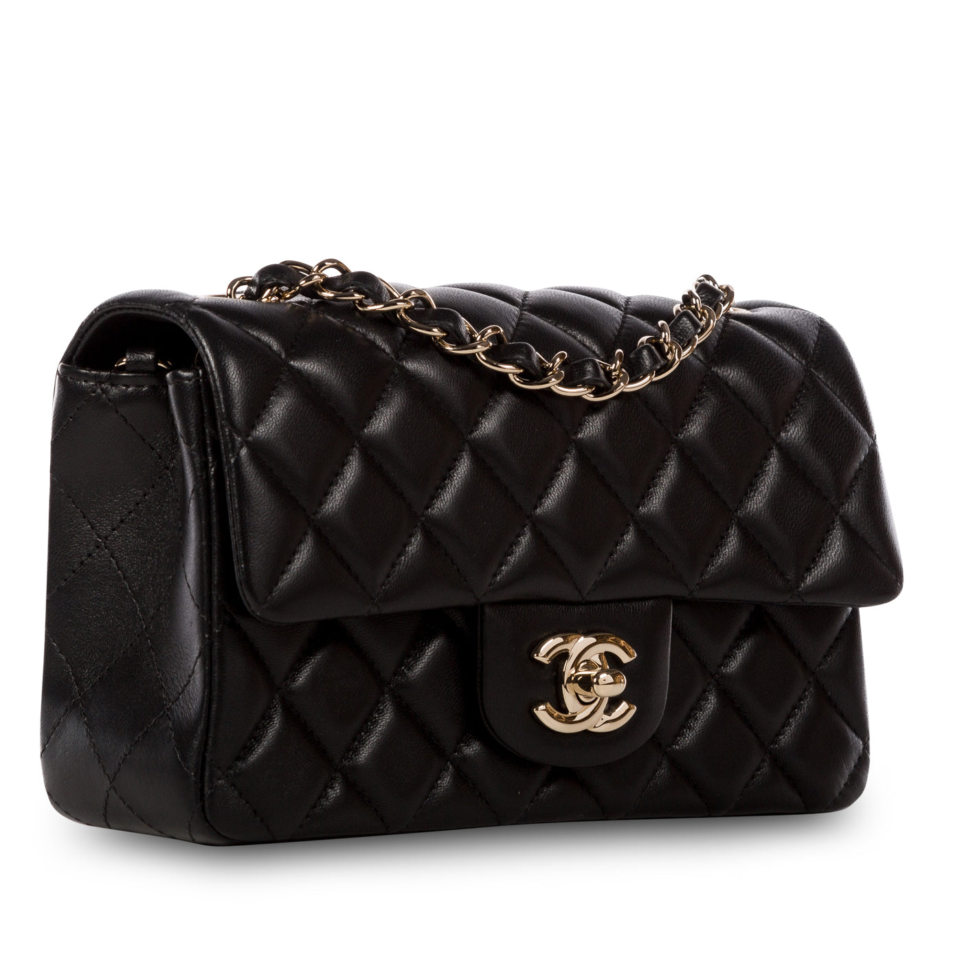 Chanel Classic Flap Lambskin Black Shoulder Bag Style 196