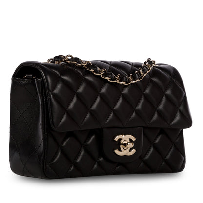 Chanel Classic Flap Lambskin Black Shoulder Bag Style 193