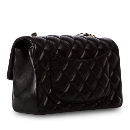 Chanel Classic Flap Lambskin Black Shoulder Bag Style 196