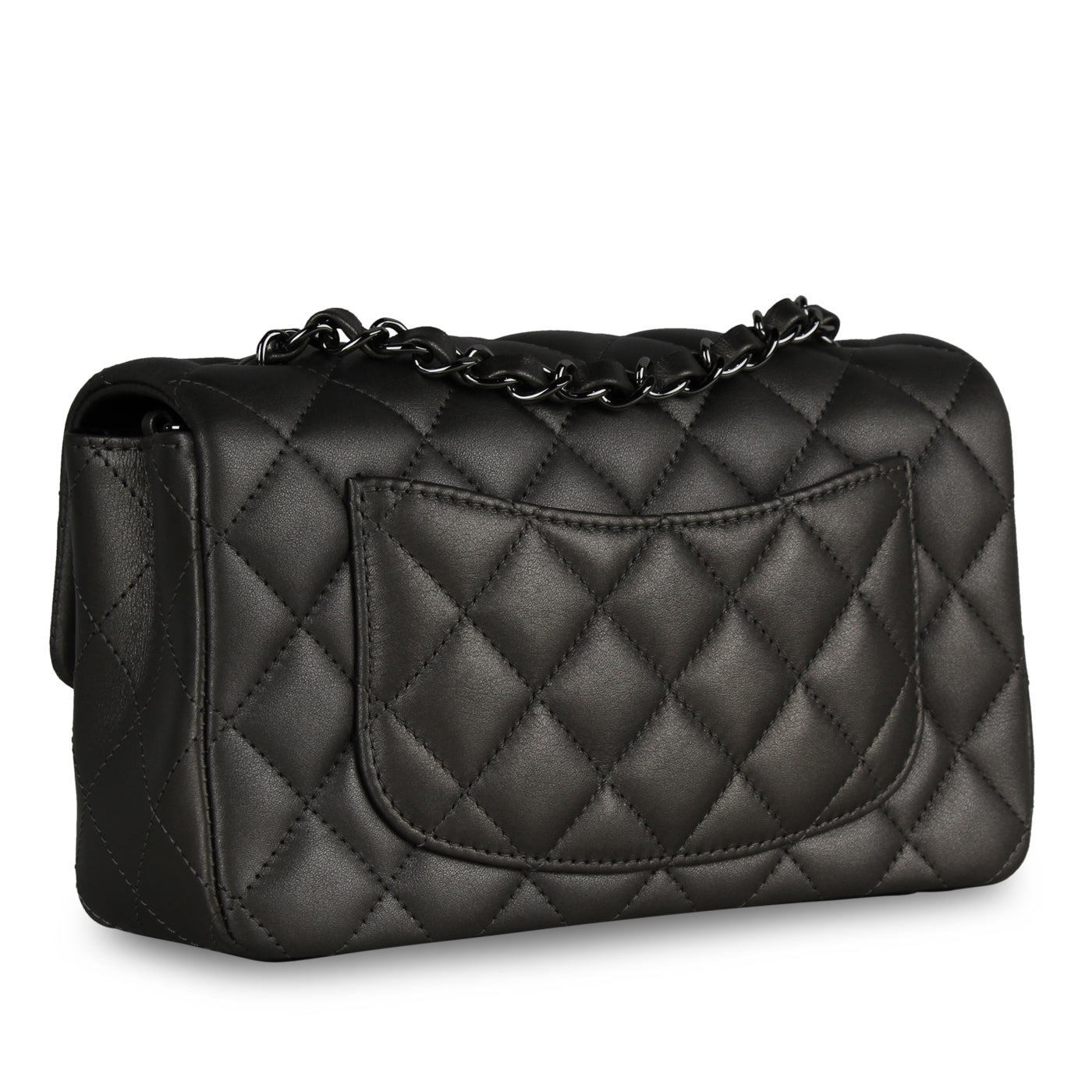 Chanel Classic Flap Lambskin Black Shoulder Bag Style 174
