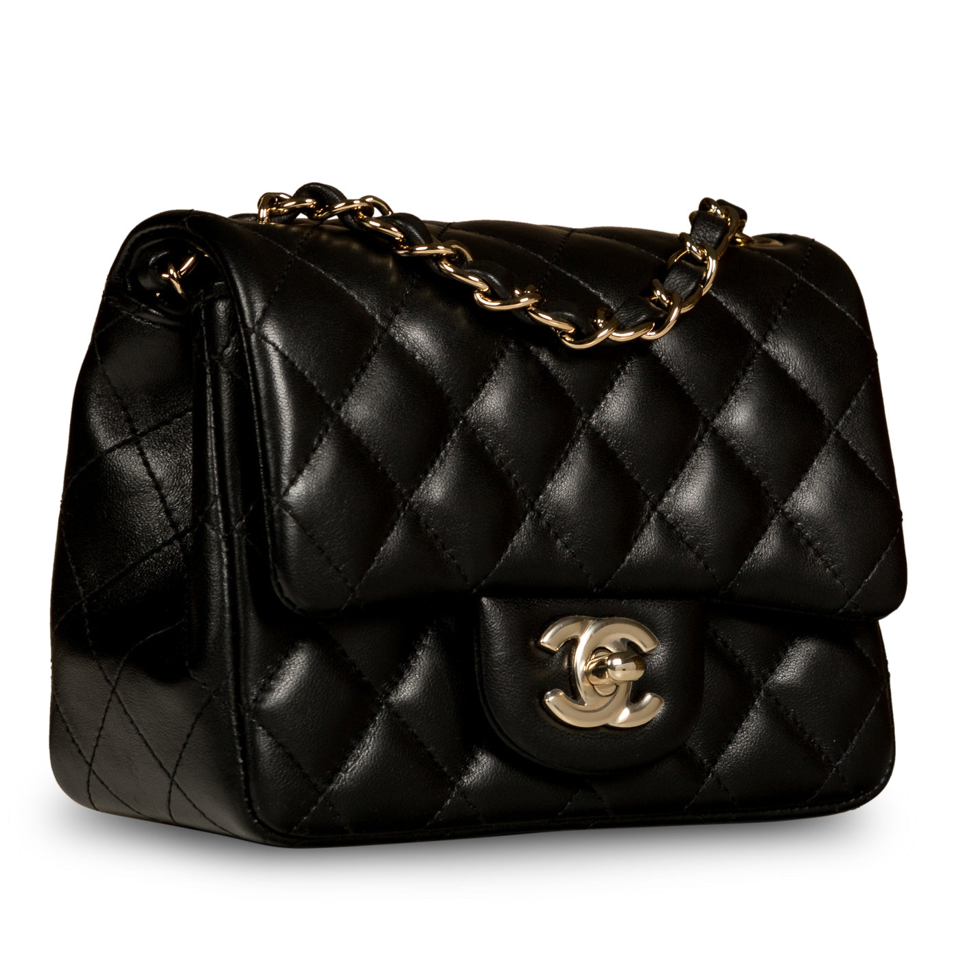 Chanel Classic Flap Lambskin Black Shoulder Bag Style 232