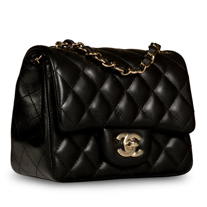 Chanel Classic Flap Lambskin Black Shoulder Bag Style 226