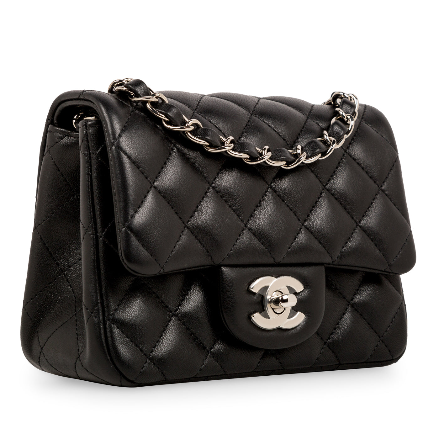 Chanel Classic Flap Lambskin Black Shoulder Bag Style 235