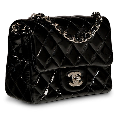 Chanel Classic Flap Patent Leather Black Shoulder Bag Style 10