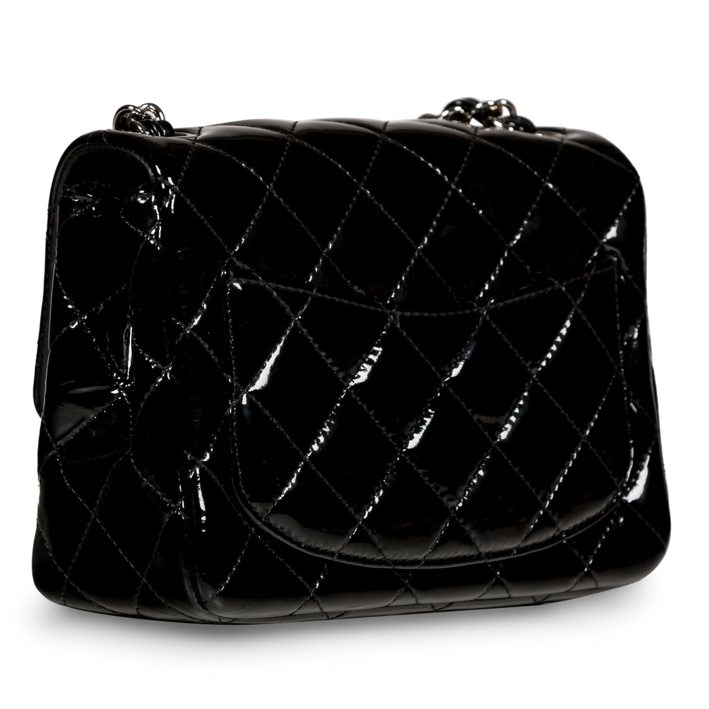 Chanel Classic Flap Patent Leather Black Shoulder Bag Style 9