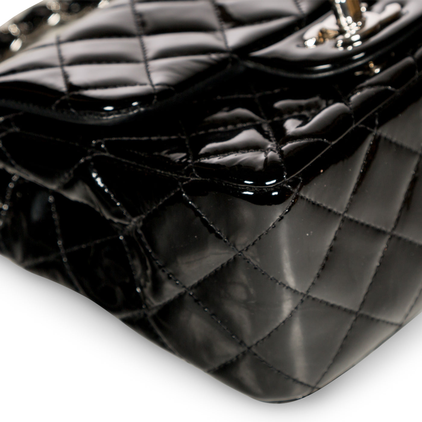Chanel Classic Flap Patent Leather Black Shoulder Bag Style 9