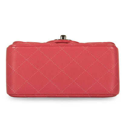 Chanel Classic Flap Lambskin Silver Shoulder Bag Style 28