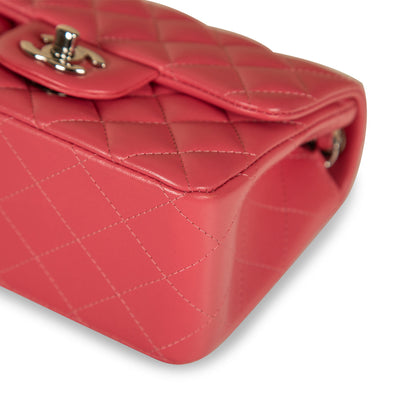 Chanel Classic Flap Lambskin Silver Shoulder Bag Style 28
