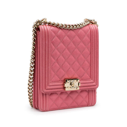 Chanel Boy Lambskin Pink Shoulder Bag