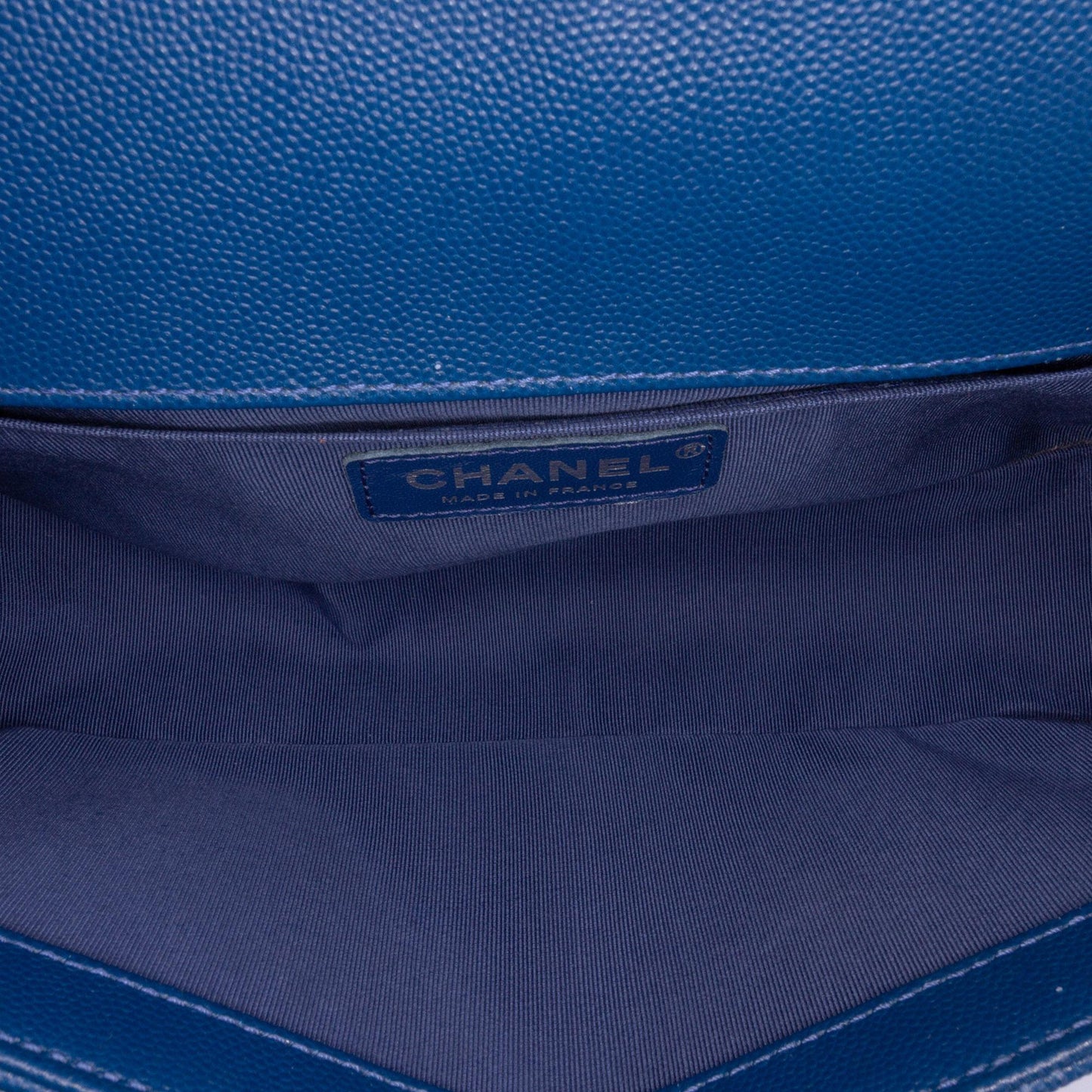 Chanel Boy Caviar Blue Shoulder Bag