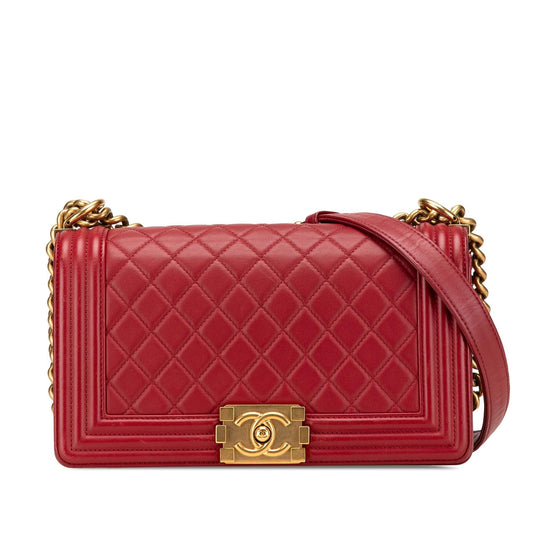 Chanel Old Medium Quilted Lambskin Boy Flap