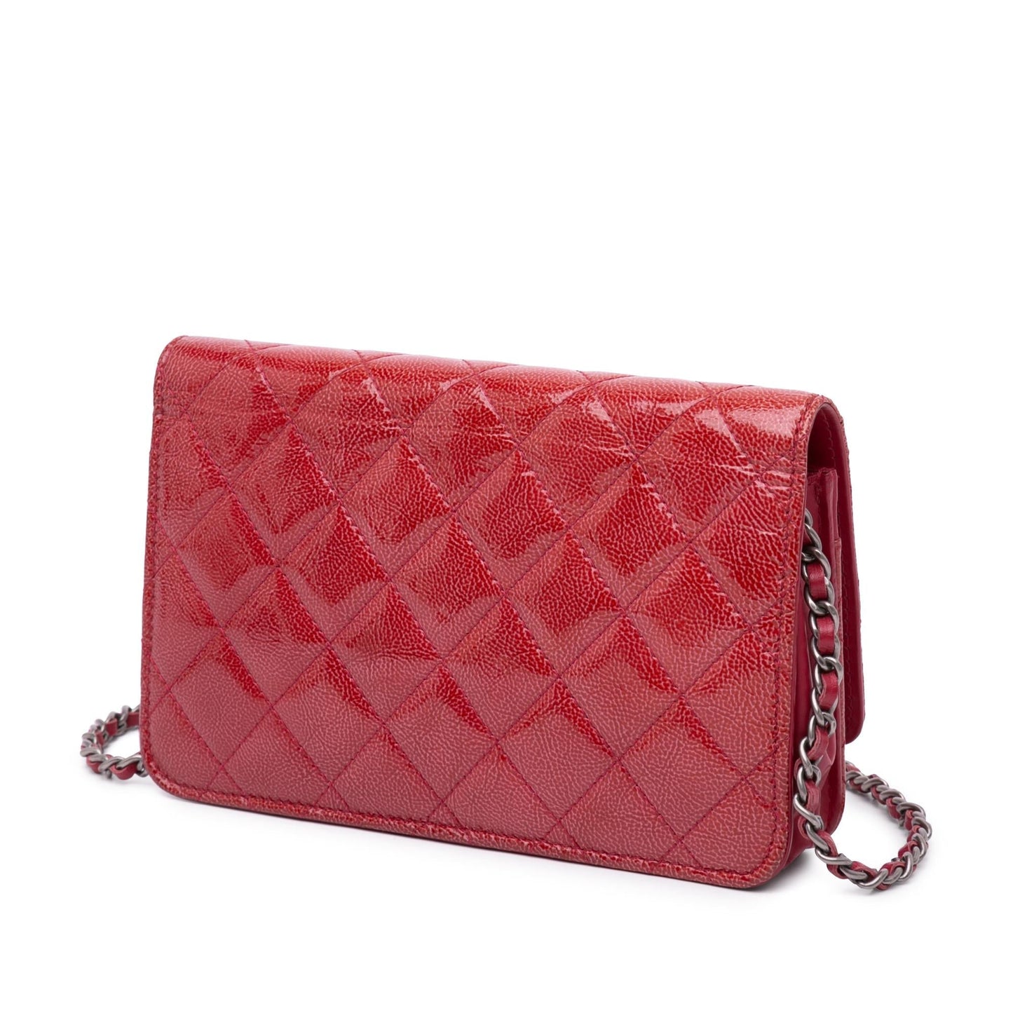 Chanel Paris Dallas Cc Patent Goatskin Wallet On Chain