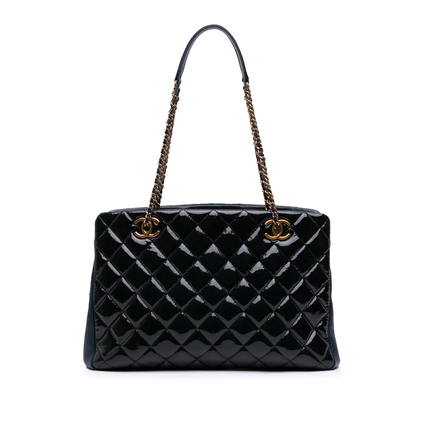 Chanel Paris Salzburg Patent And Goatskin Cc Eyelet Tote