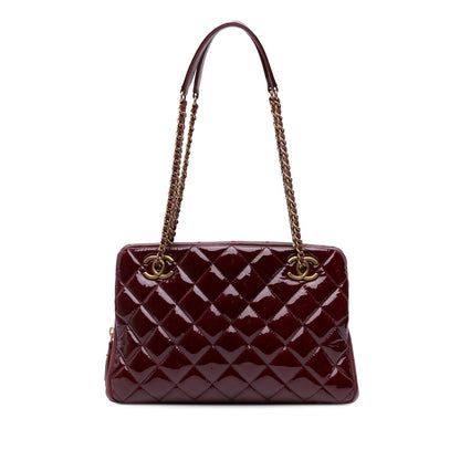 Chanel Paris Salzburg Small Patent And Goatskin Cc Eyelet Tote