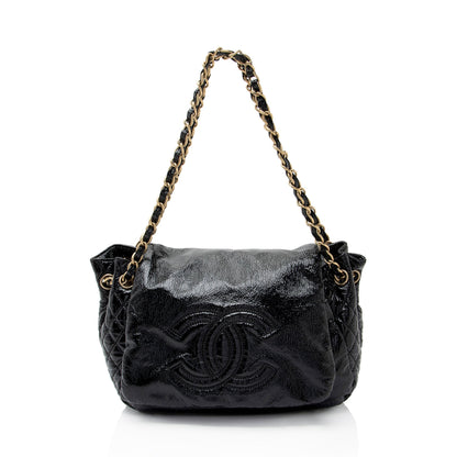Chanel Patent Vinyl Rock And Chain Medium Shoulder Bag