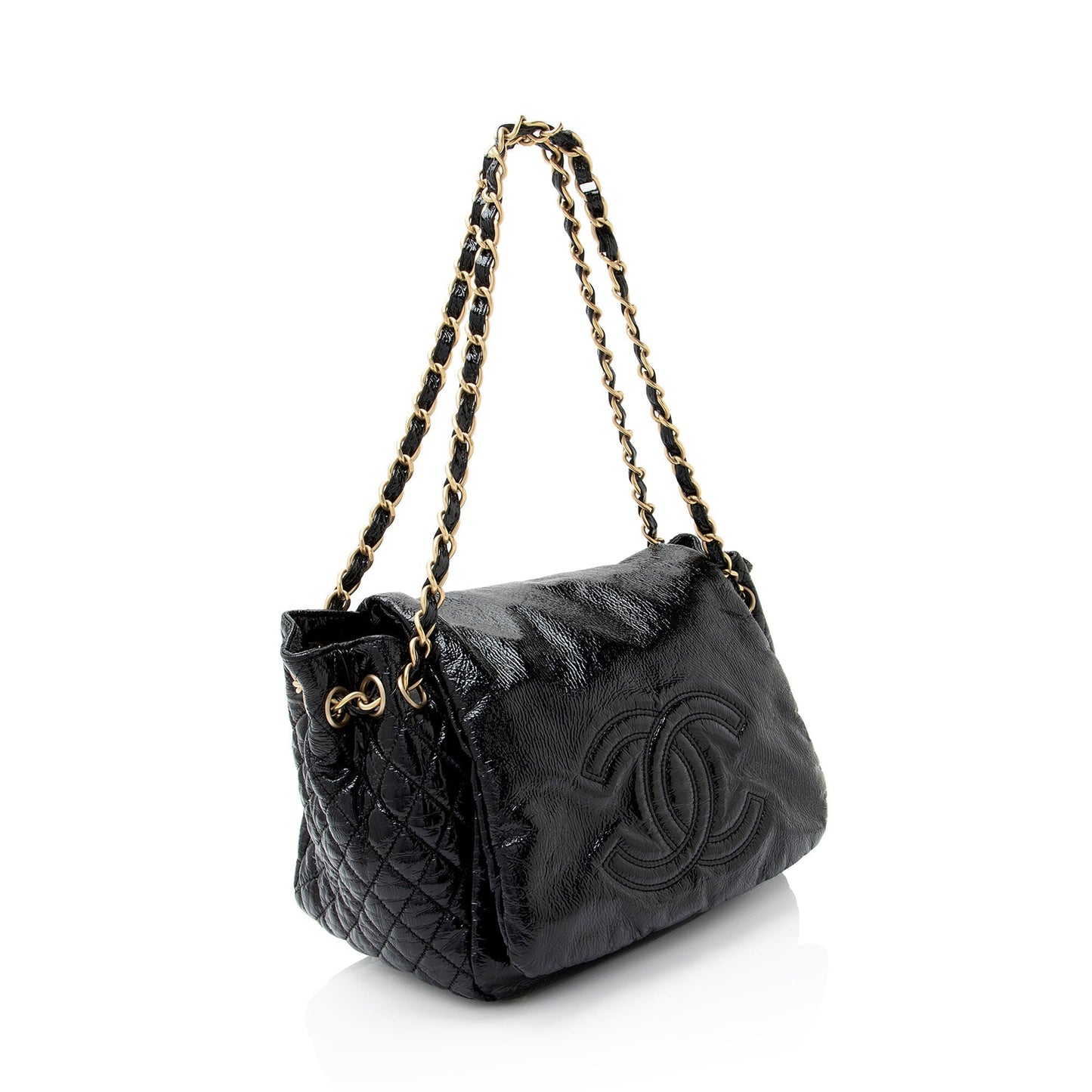 Chanel Patent Vinyl Rock And Chain Medium Shoulder Bag
