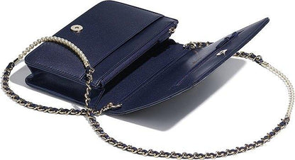 Chanel Wallet On Chain – WOC Quilted Lambskin Dark Blue SiLouis Vuittoner-Toned