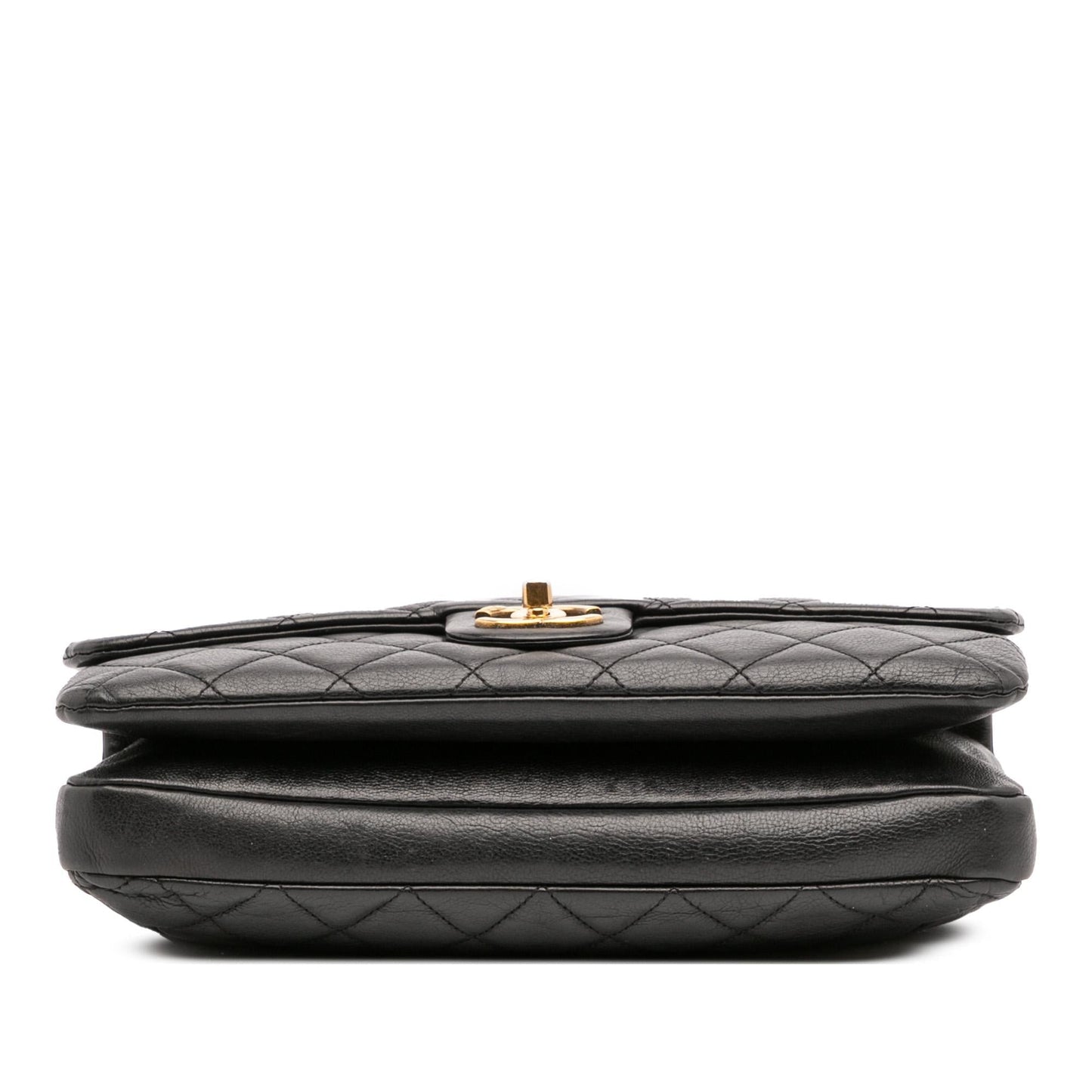 Chanel Quilted Calfskin Cc Crown Flap