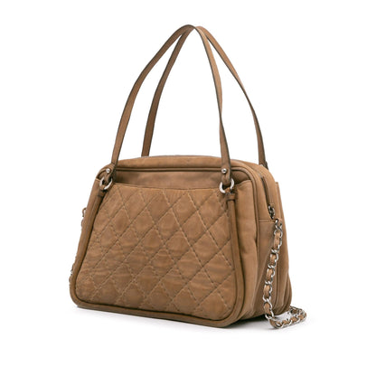 Chanel Quilted Iridescent Calfskin Relax Cc Satchel