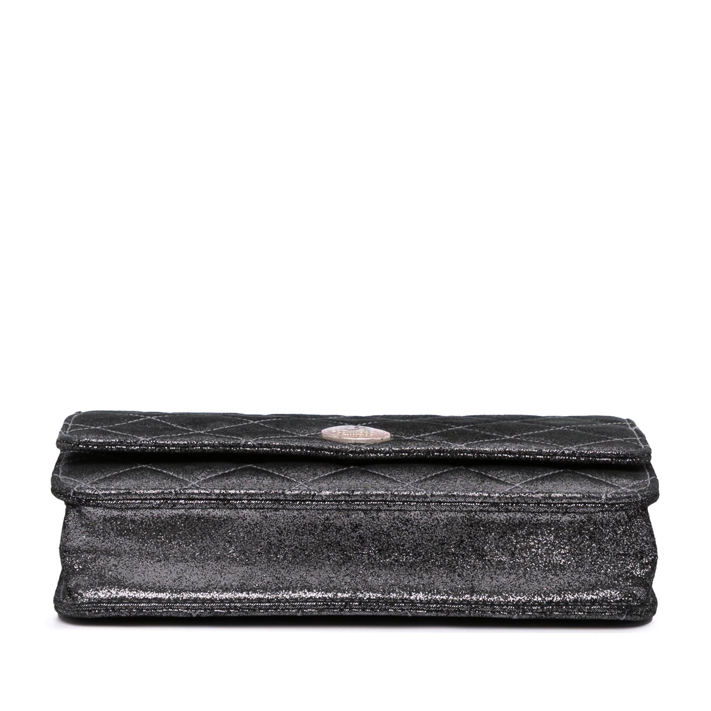 Chanel Quilted Iridescent Lambskin Tartan Button Wallet On Chain