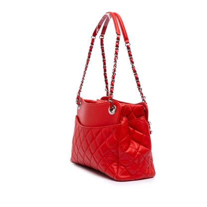 Chanel Gabrielle Lambskin Red Tote Bag