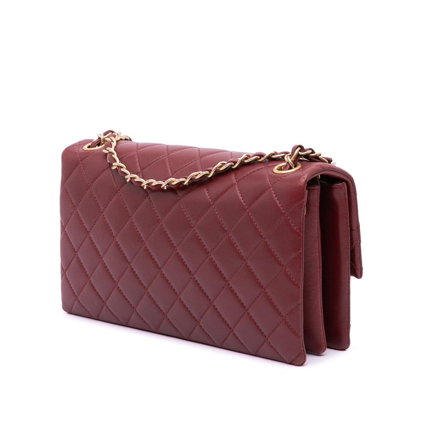 Chanel Gabrielle Lambskin Red Shoulder Bag Style 16