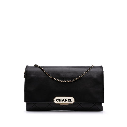 Chanel Quilted Lambskin Retro Label Shoulder Bag