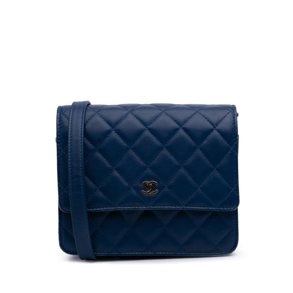 Chanel Quilted Lambskin Square Wallet On Chain