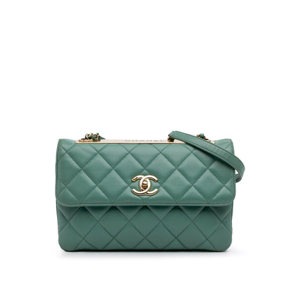 Chanel Gabrielle Lambskin Green Shoulder Bag Lambskin
