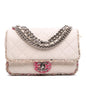 Chanel Quilted Lambskin And Tweed Elegant Trim Flap