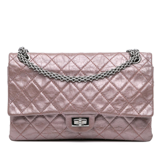 Chanel Reissue 2 55 Aged Metallic Calfskin Double Flap 226 Calfskin