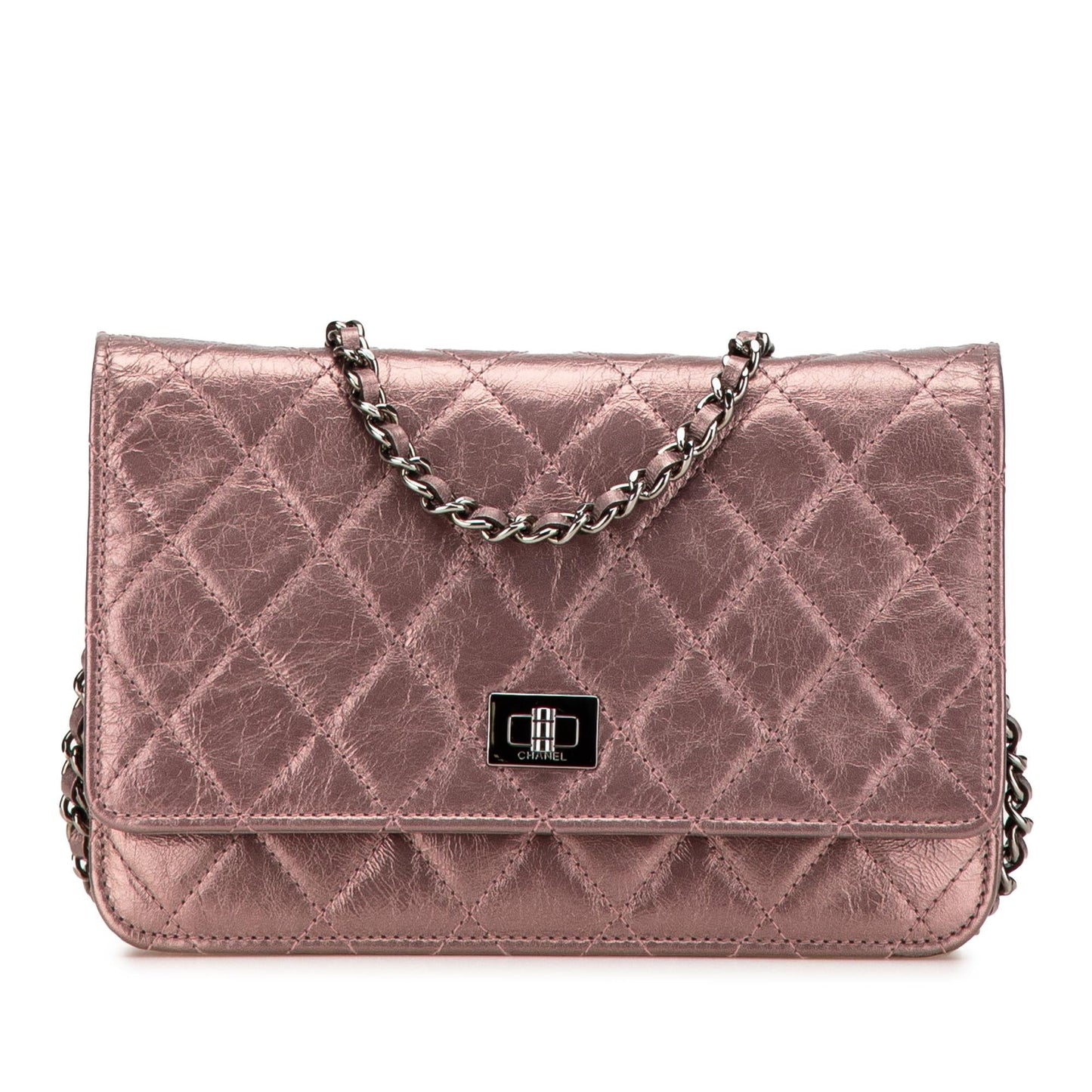 Chanel Reissue 2 55 Quilted Metallic Aged Calfskin Wallet On Chain