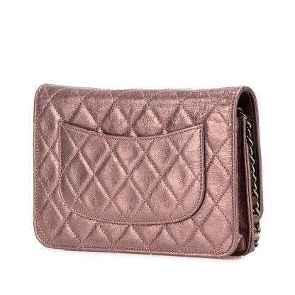 Chanel Reissue 2 55 Quilted Metallic Aged Calfskin Wallet On Chain