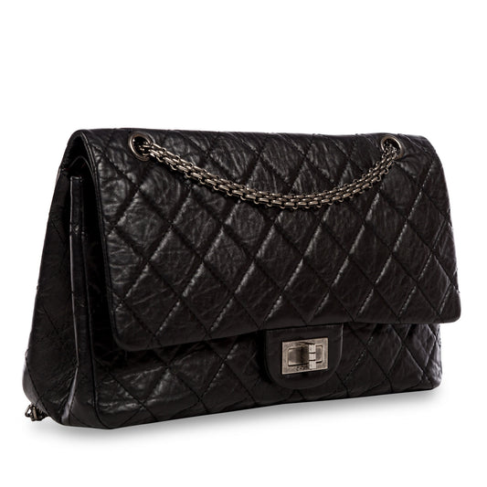 Chanel Classic Flap Calfskin Black Shoulder Bag Style 16