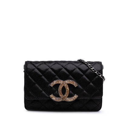 Chanel Sequined Goatskin Cc Crystal Wallet On Chain