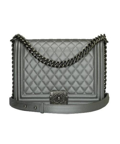 Chanel Boy Grey Luxury Handbag