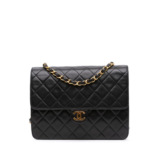 Chanel Small Cc Quilted Lambskin Half Single Flap