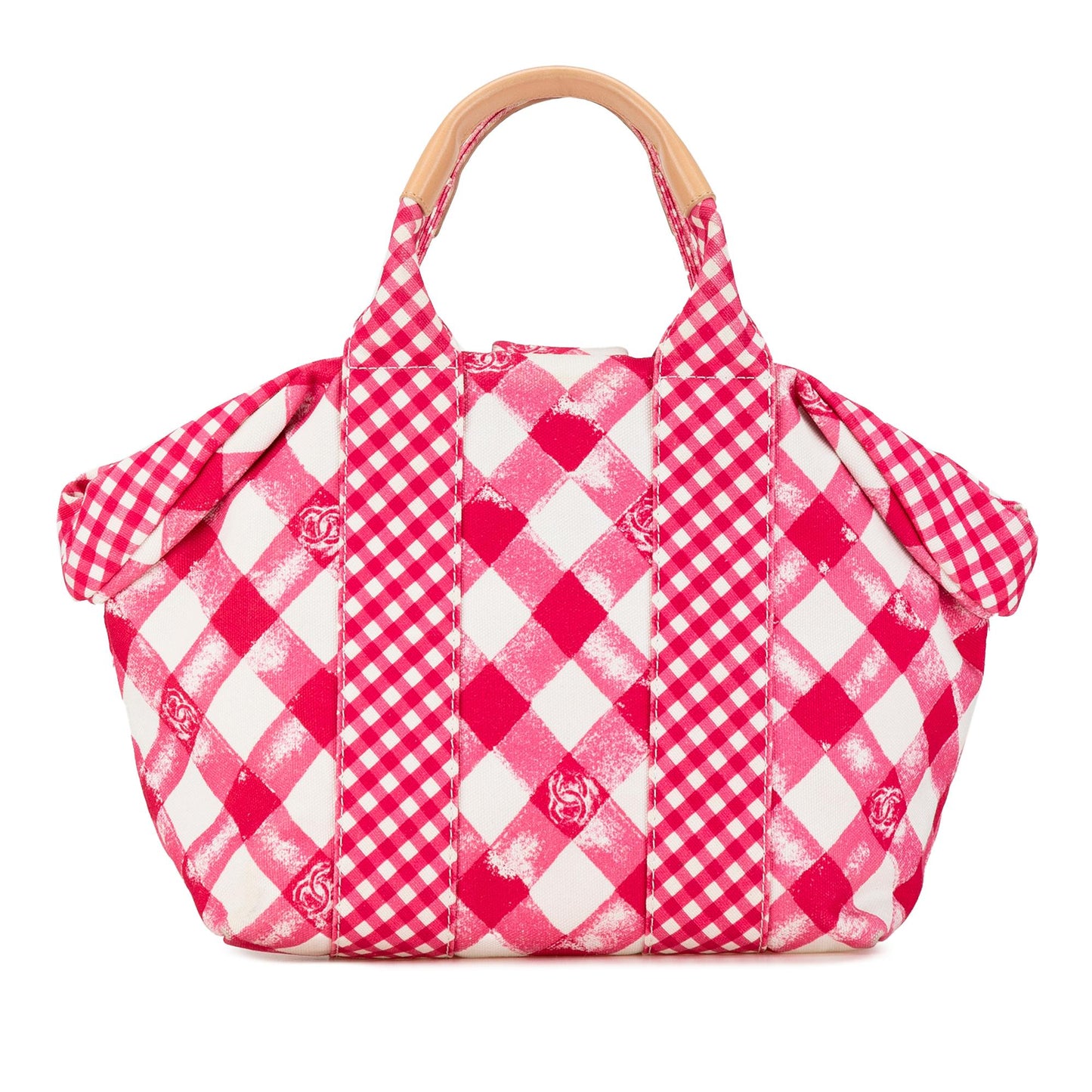 Chanel Small Canvas Printed Cc Gingham Handbag