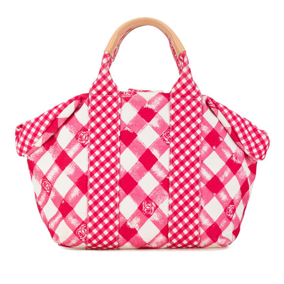 Chanel Small Canvas Printed Cc Gingham Handbag