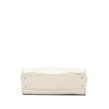 Chanel Gabrielle Calfskin White Tote Bag