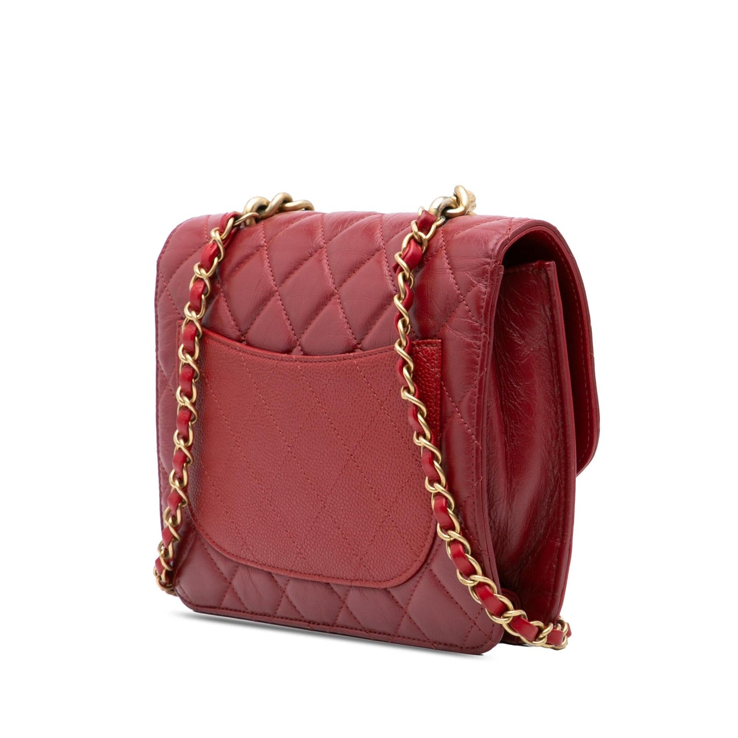 Chanel Small Quilted Calfskin And Caviar Chain Handle Flap