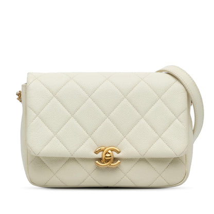 Chanel Gabrielle Caviar White Shoulder Bag Style 6
