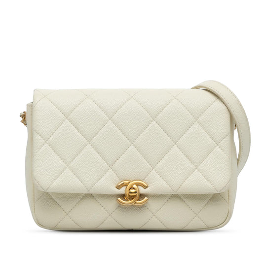 Chanel Gabrielle Caviar White Shoulder Bag Style 6