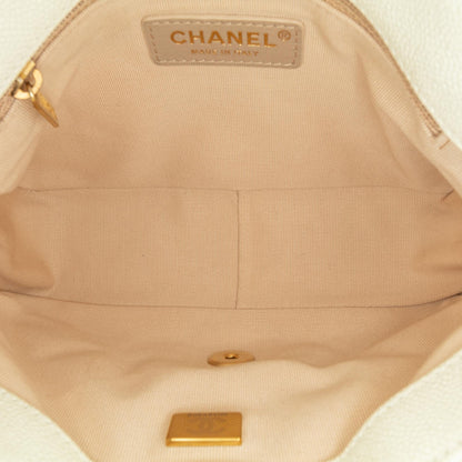 Chanel Gabrielle Caviar White Shoulder Bag